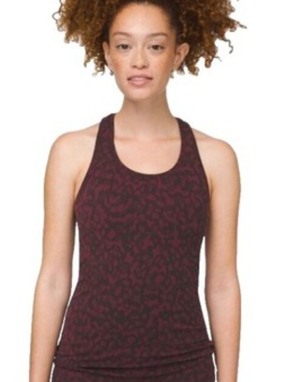 lululemon athletica Dark Burgundy Patterned Racerback Tank Size Small